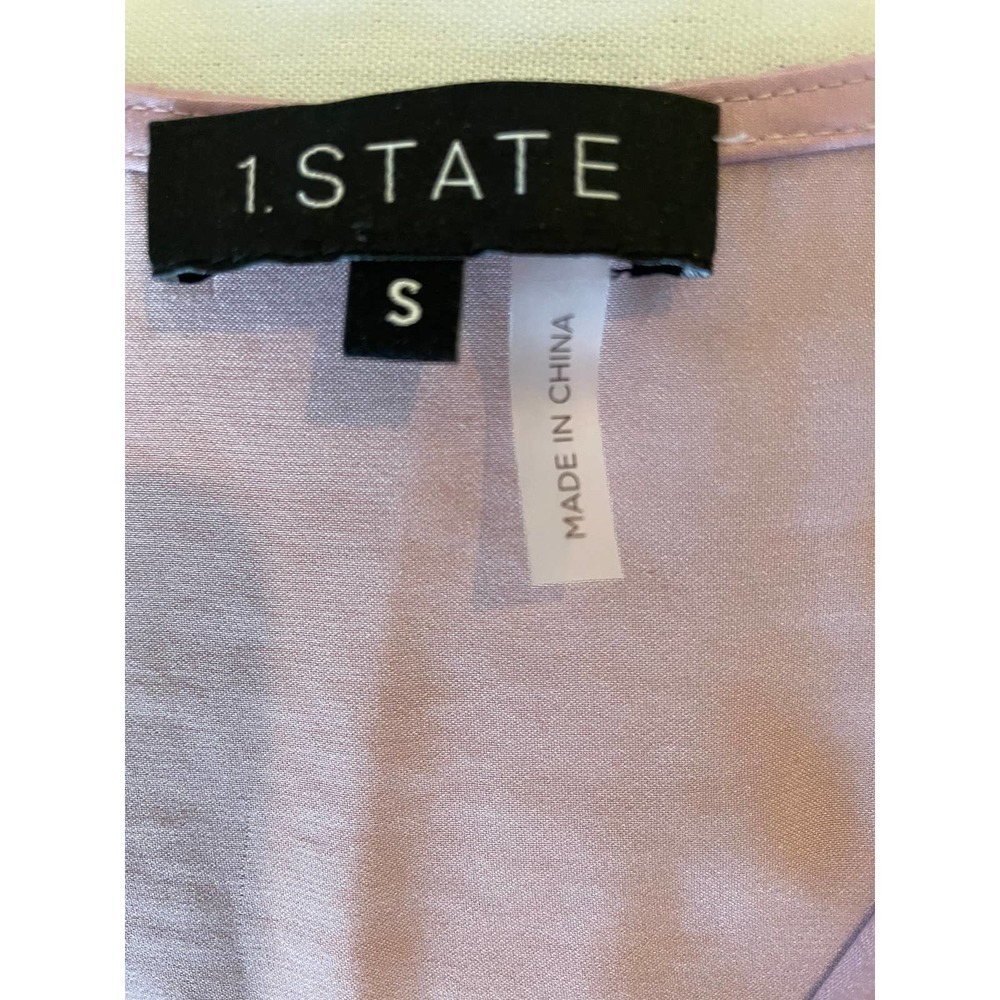 1. State Blouse Top Shirt Size Small Rose Peplum Long Sleeves,Surplice Neck - Picture 6 of 12